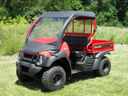 Kawasaki Mule 600/610 - Vinyl Windshield/Top (KAW610-WTO-BLK) - 3 Star UTV
