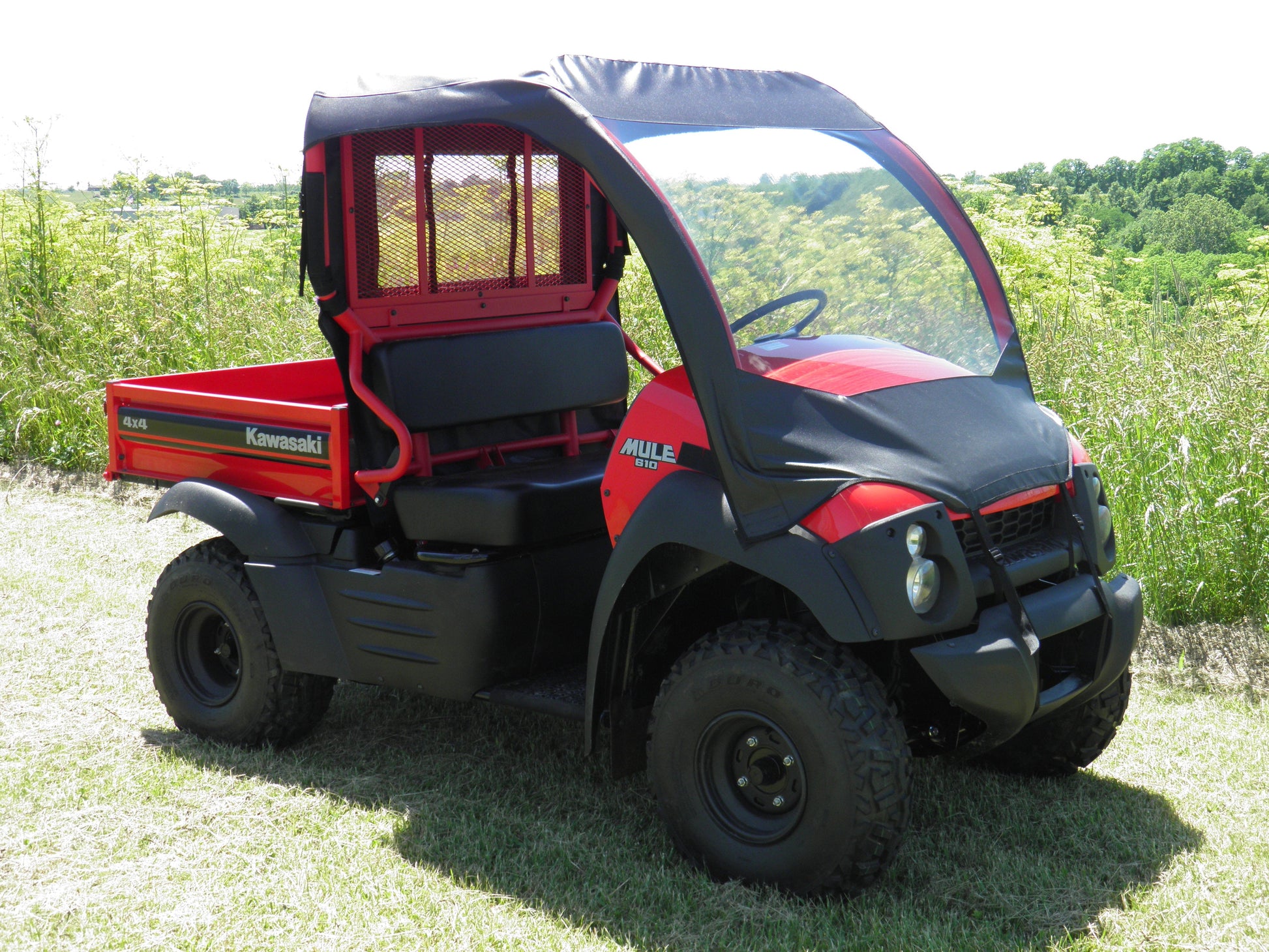Kawasaki Mule 600/610 - Vinyl Windshield/Top/ (KAW610-WTR-BLK) - 3 Star UTV