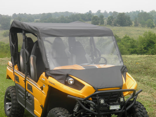 Kawasaki Teryx 4-Seater - Vinyl Windshield/To (KAWTR4-WTR-BLK) - 3 Star UTV