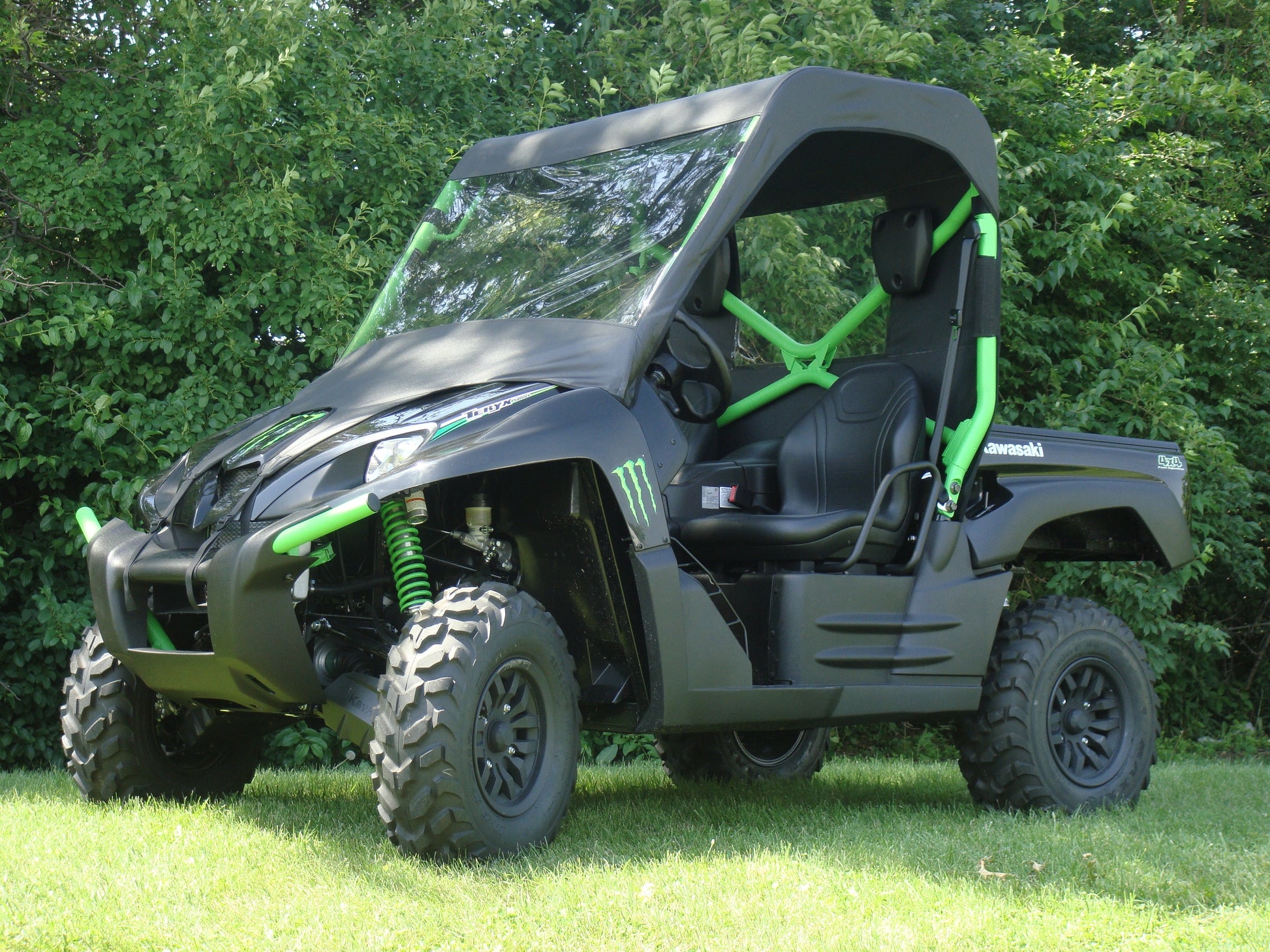 Kawasaki Teryx 750 - Vinyl Windshield/Top/Rea (KAWTRX-WTR-BLK) - 3 Star UTV
