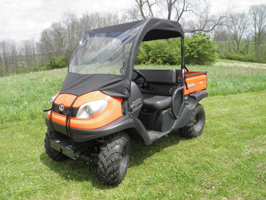 Kubota RTV 400/500/520 - Vinyl Windshield/Top (KUB500-WTO-BLK) - 3 Star UTV