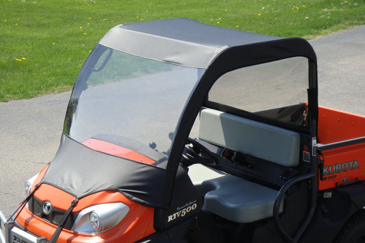 Kubota RTV 400/500/520 - Vinyl Windshield/Top (KUB500-WTR-BLK) - 3 Star UTV