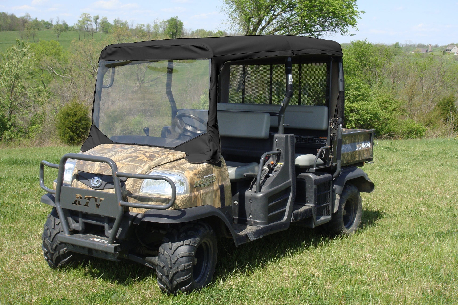 Kubota RTV X1140 - Vinyl Windshield/Top/Rear (KUBX14-WTR-BLK) - 3 Star UTV