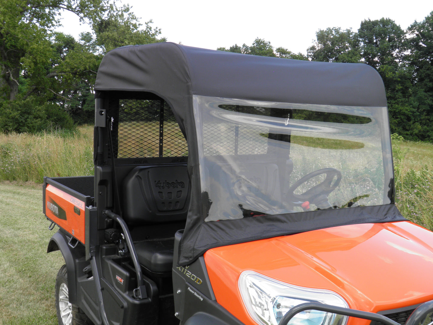 Kubota RTV X900/X1120 - Vinyl Windshield/Top/ (KUBX90-WTR-BLK) - 3 Star UTV