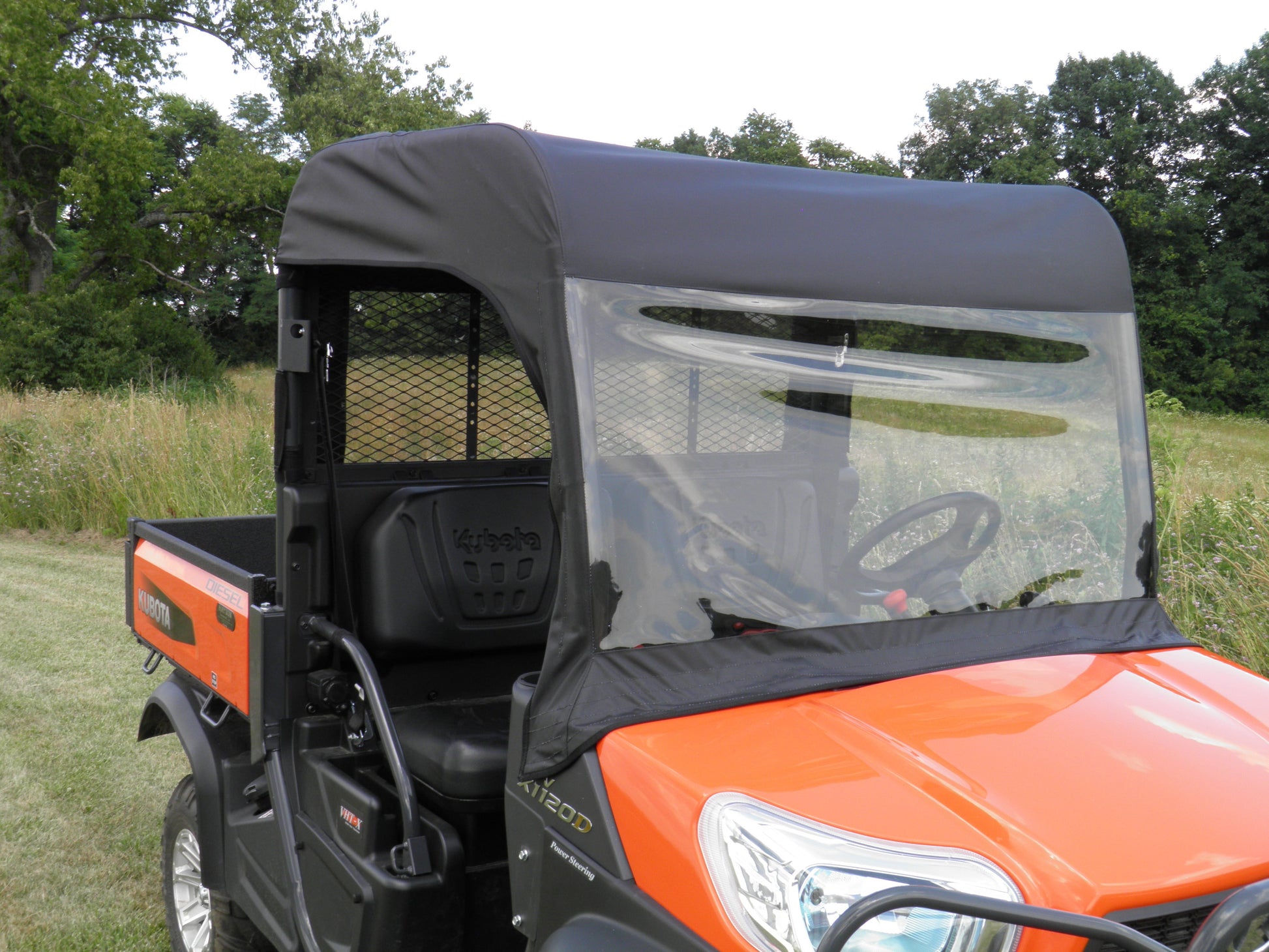 Kubota RTV X900/X1120 - Vinyl Windshield/Top/ (KUBX90-WTR-BLK) - 3 Star UTV