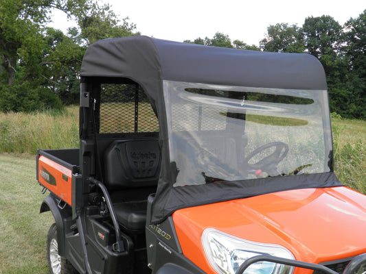 Kubota RTV X900/X1120 - Vinyl Windshield/Top/ (KUBX90-WTR-BLK) - 3 Star UTV