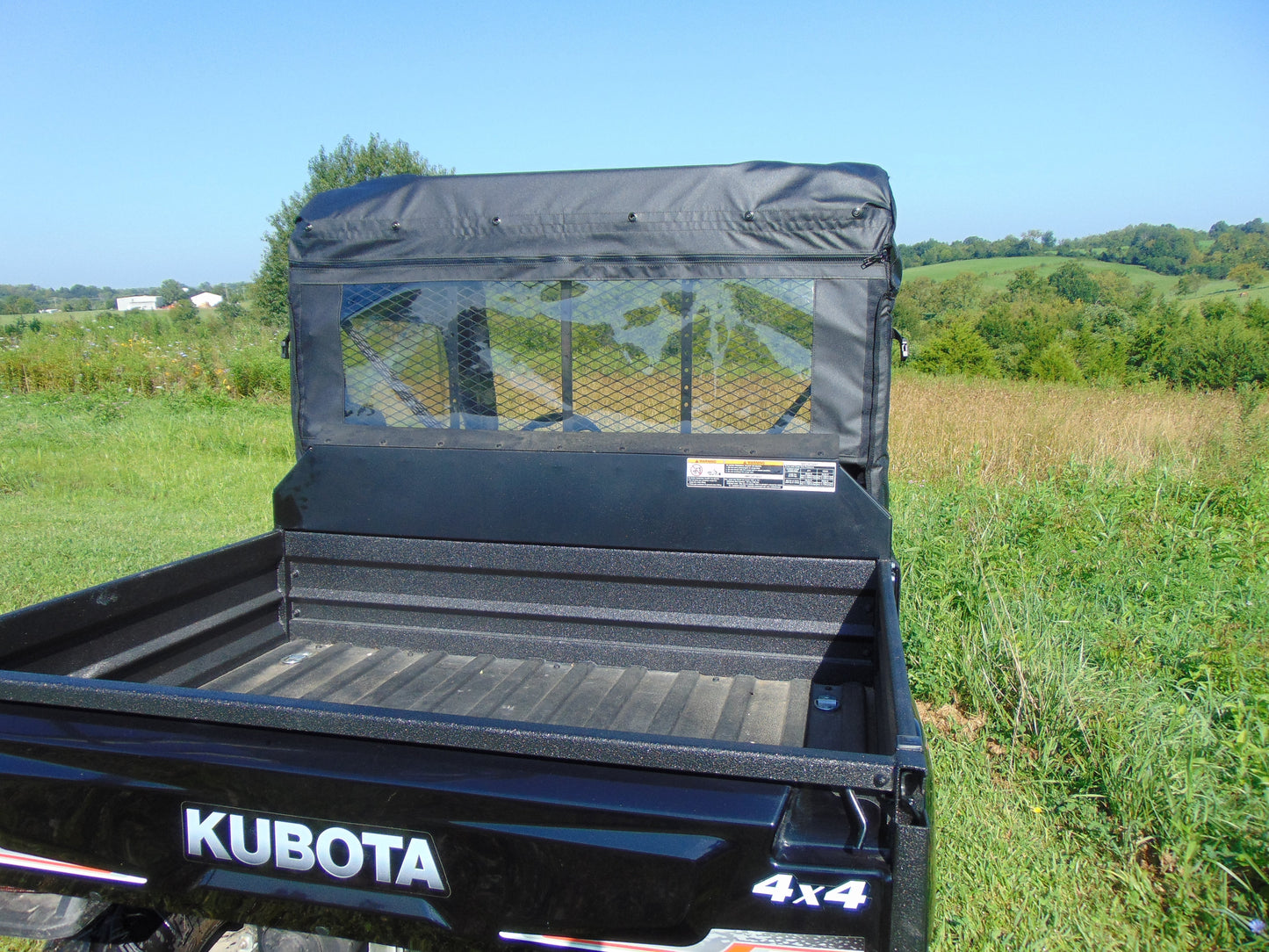 Kubota RTV XG850 (Sidekick) - Soft Back Panel (KUBX85-BCK-BLK) - 3 Star UTV