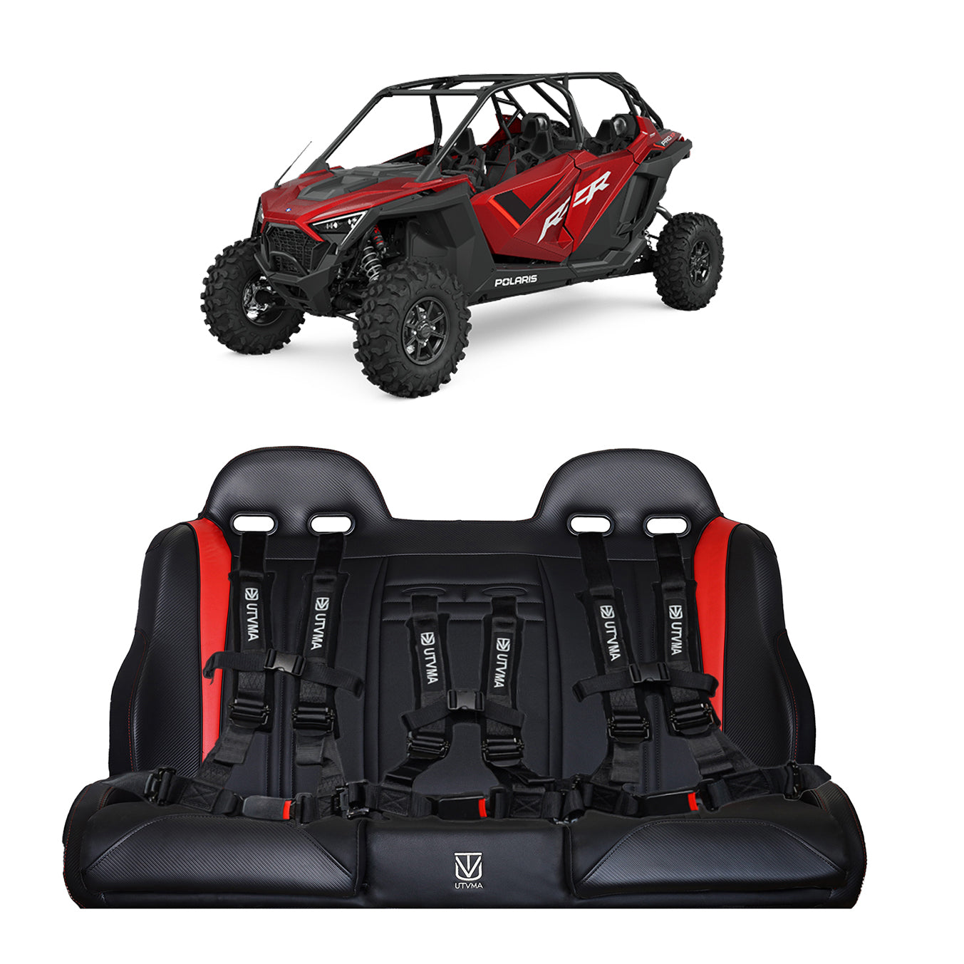 RZR PRO XP/ Pro S/ Pro R Rear Bench Seat W Harnesses (2025+)
