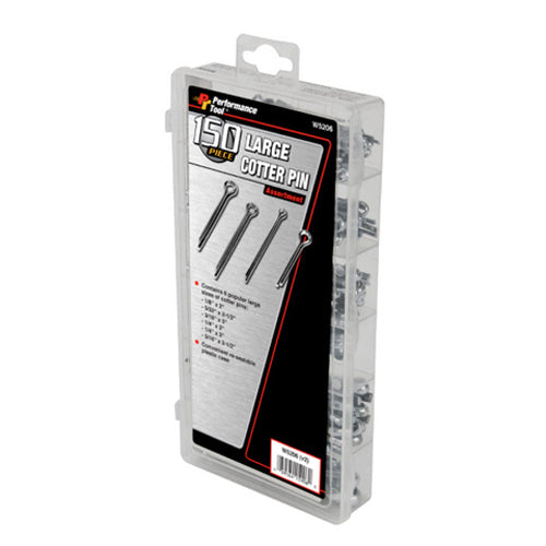 Large Cotter Pin Assortment 150 Pieces - W5206 | PT